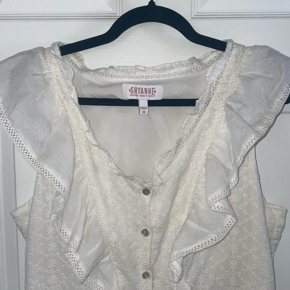 Shyanne White Ruffled Women's Ruffle Dress Medium - Picture 3 of 6